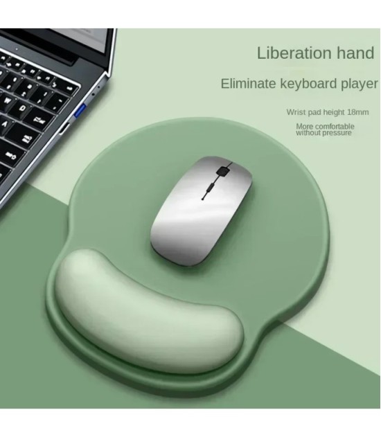 Mint Green Gradient Silicone Mouse Pad With Wrist Support 250 × 220 × 18 mm