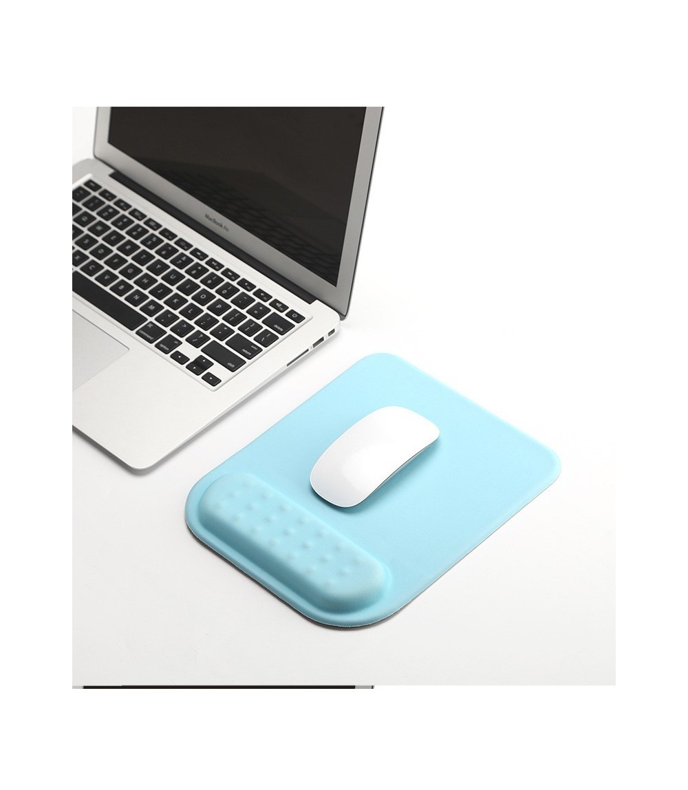 Light Blue Soft Silicone Wrist Support Mouse Pad 24.5 × 20.6 cm