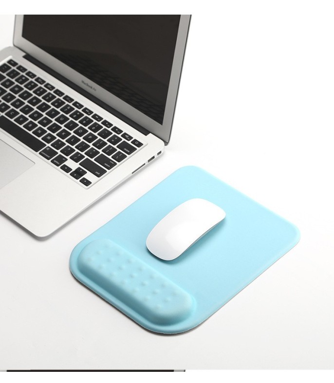 Light Blue Soft Silicone Wrist Support Mouse Pad 24.5 × 20.6 cm