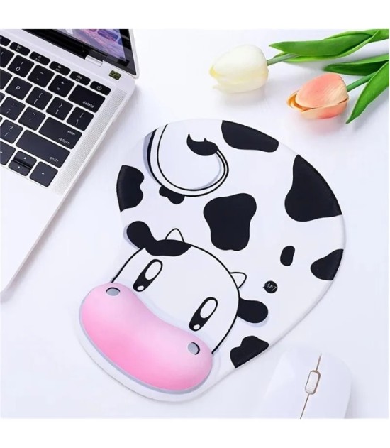 White Marble Computer Mouse Pad With Wrist Support 19 × 23 cm