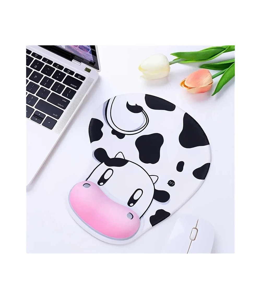 White Marble Computer Mouse Pad With Wrist Support 19 × 23 cm
