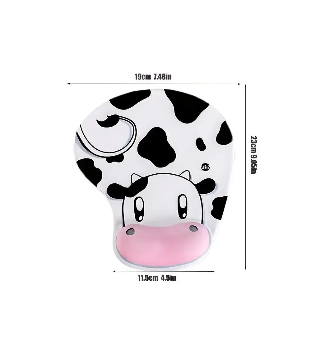 White Marble Computer Mouse Pad With Wrist Support 19 × 23 cm