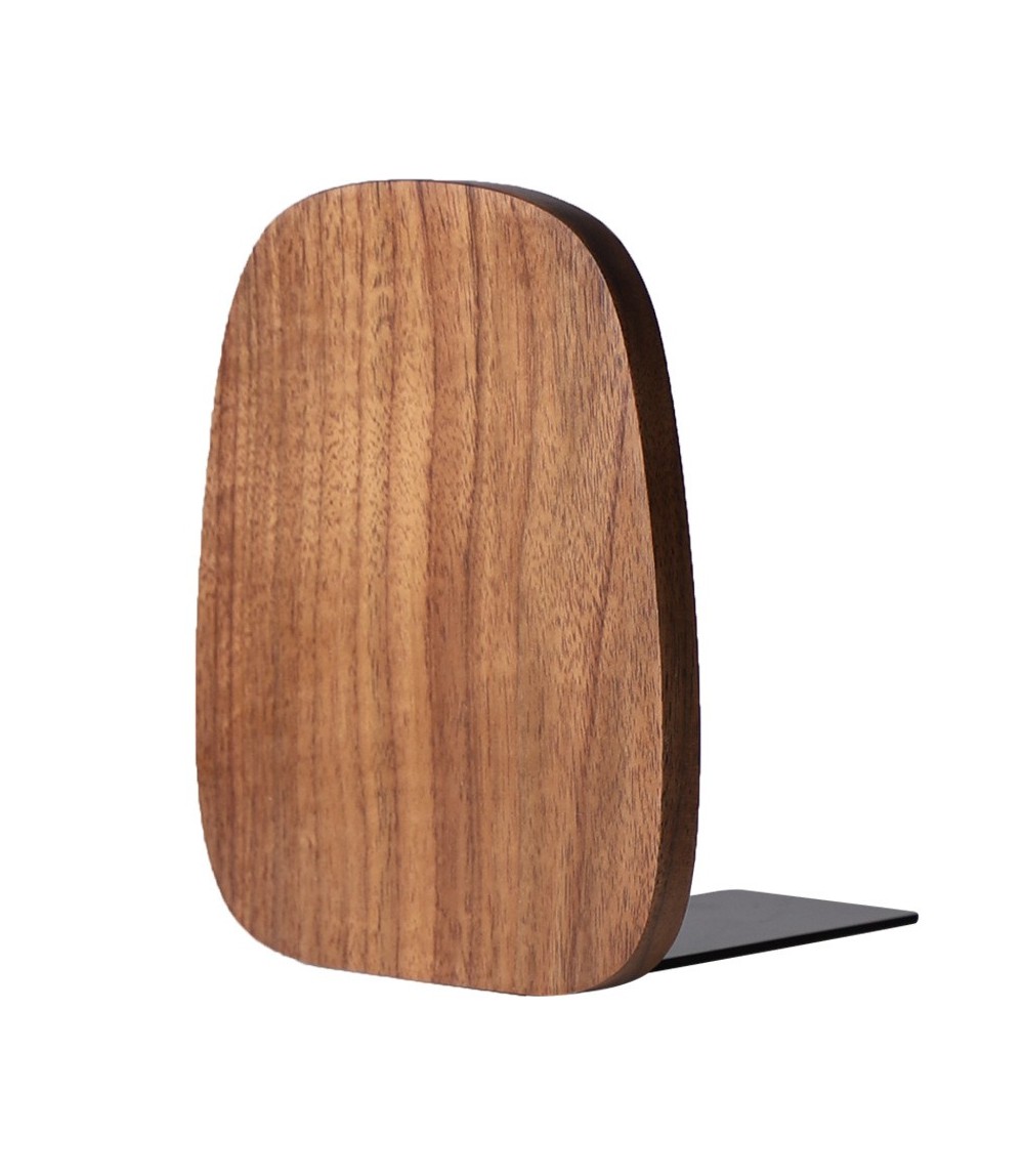 Black Walnut Solid Wood Bookends 12 × 14 × 10.8 cm – Non-Slip Book Holder