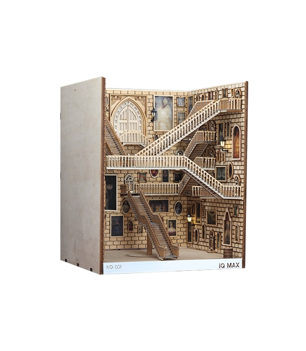 Spiral Staircase Wooden Book Nook Stand 260 × 224 × 217 mm – Decorative Bookshelf Bookends