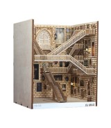 Spiral Staircase Wooden Book Nook Stand 260 × 224 × 217 mm – Decorative Bookshelf Bookends