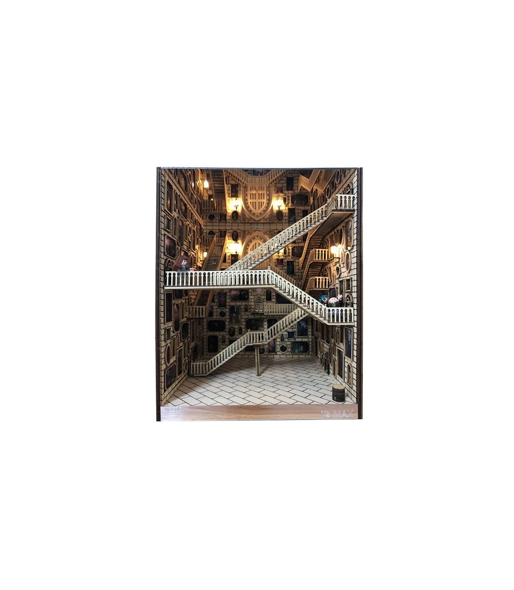 Spiral Staircase Wooden Book Nook Stand 260 × 224 × 217 mm – Decorative Bookshelf Bookends