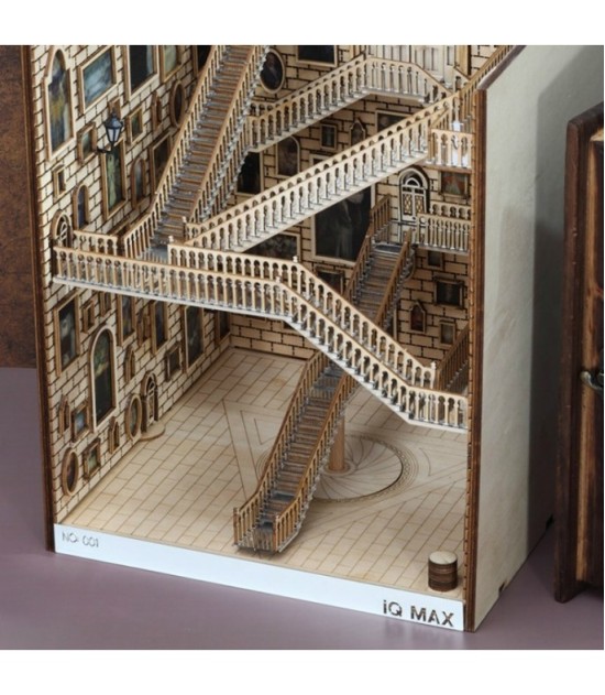Spiral Staircase Wooden Book Nook Stand 260 × 224 × 217 mm – Decorative Bookshelf Bookends
