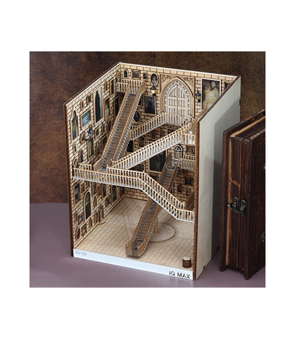 Spiral Staircase Wooden Book Nook Stand 260 × 224 × 217 mm – Decorative Bookshelf Bookends