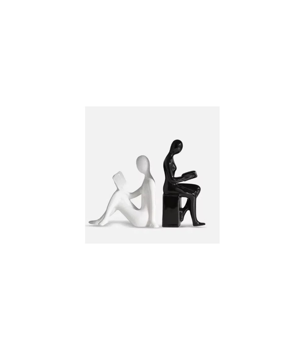 Black and White Modern Character Bookends  - Foot support style: 17 × 8 × 17 cm Standing style: 10 × 6 × 21 cm
