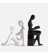 Black and White Modern Character Bookends  - Foot support style: 17 × 8 × 17 cm Standing style: 10 × 6 × 21 cm