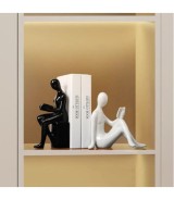Black and White Modern Character Bookends  - Foot support style: 17 × 8 × 17 cm Standing style: 10 × 6 × 21 cm