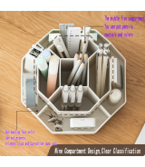 Large Capacity Rotating Pen Holder - Multi-Functional Desk Organizer