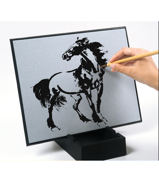 Black Reusable Water Drawing Board 14.7 × 13.6 cm - Plastic Writing & Painting Learning Board For Kids
