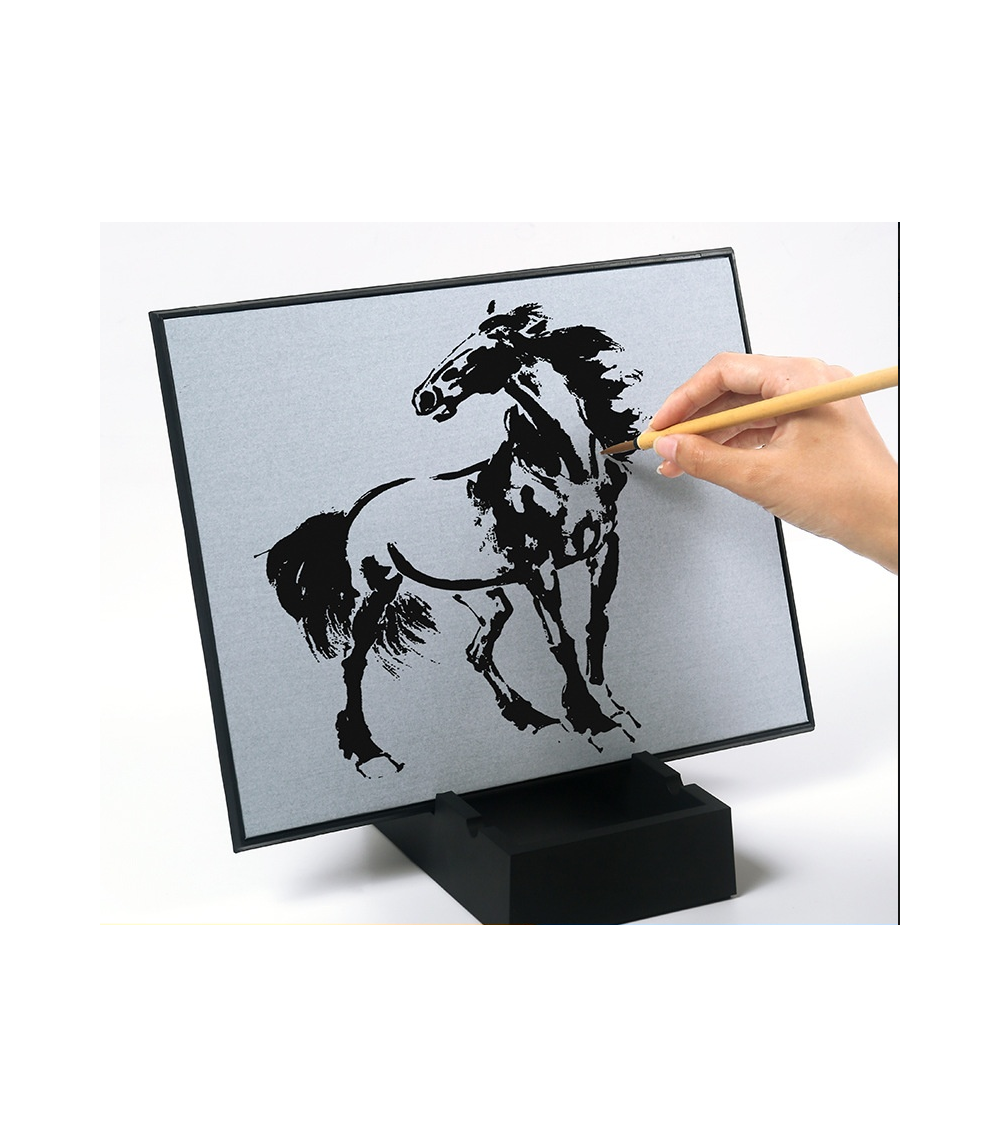Black Reusable Water Drawing Board 14.7 × 13.6 cm - Plastic Writing & Painting Learning Board For Kids