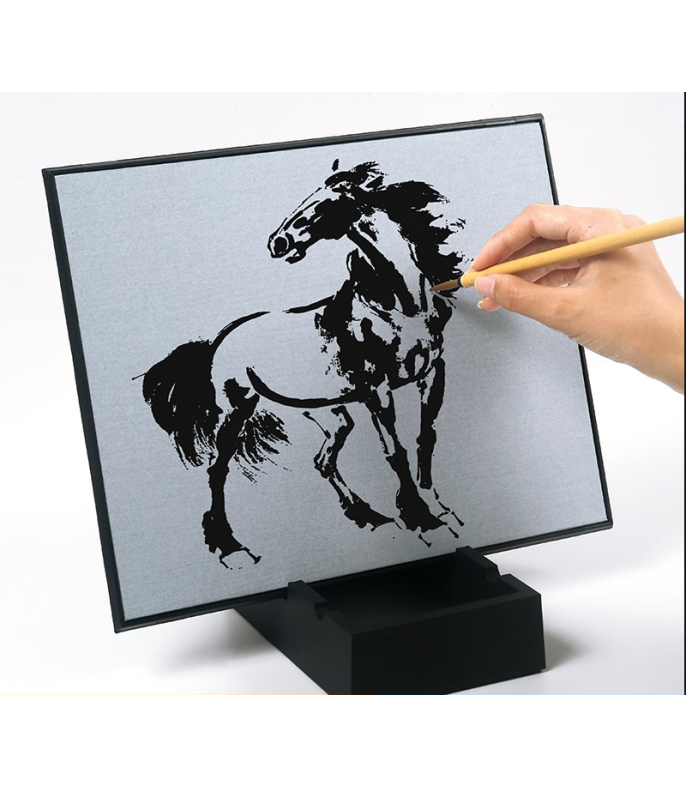 Black Reusable Water Drawing Board 14.7 × 13.6 cm - Plastic Writing & Painting Learning Board For Kids