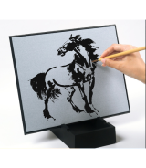 Black Reusable Water Drawing Board 14.7 × 13.6 cm - Plastic Writing & Painting Learning Board For Kids
