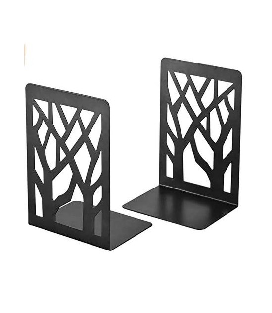 Black Metal Bookends For Shelves & Desk 120 × 90 × 175 mm