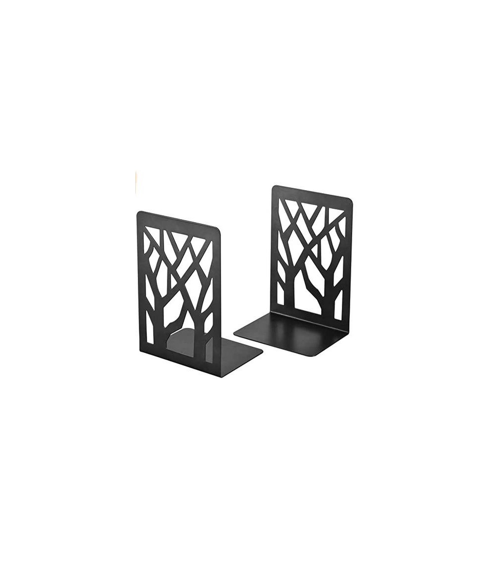 Black Metal Bookends For Shelves & Desk 120 × 90 × 175 mm