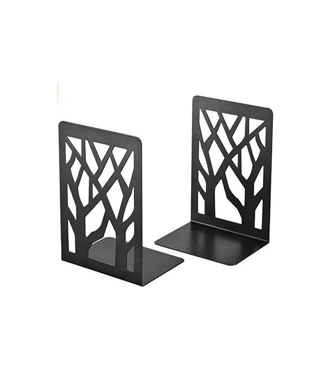 Black Metal Bookends For Shelves & Desk 120 × 90 × 175 mm