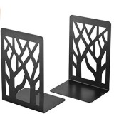 Black Metal Bookends For Shelves & Desk 120 × 90 × 175 mm