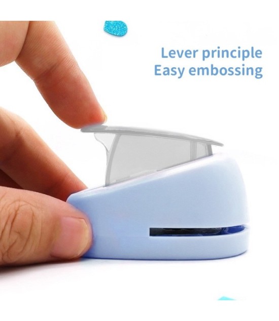 Blue And White Handheld Stamp-Shaped Paper Punch 2.5 cm - Decorative Craft Tool
