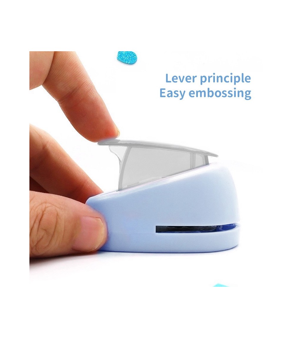 Blue And White Handheld Stamp-Shaped Paper Punch 2.5 cm - Decorative Craft Tool