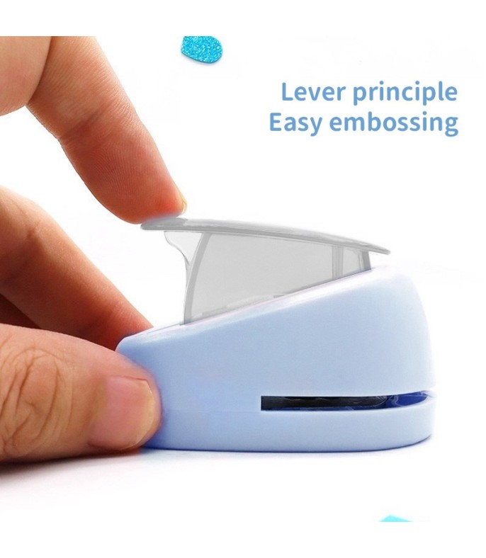 Blue And White Handheld Stamp-Shaped Paper Punch 2.5 cm - Decorative Craft Tool