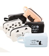 Black And White Cat's Kingdom Pencil Case 16.5 x 8.5 cm - Large Capacity Cartoon Cat Stationery Pouch