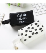 Black And White Cat's Kingdom Pencil Case 16.5 x 8.5 cm - Large Capacity Cartoon Cat Stationery Pouch