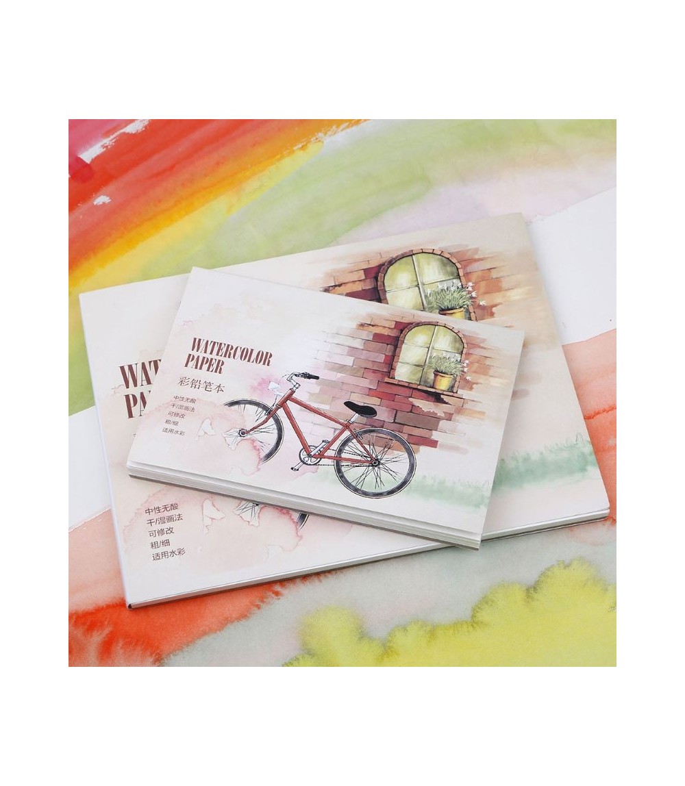 White Premium A5/A6 Watercolor Paper Sketchbook 155 × 210 mm - 12 Sheets For Artists