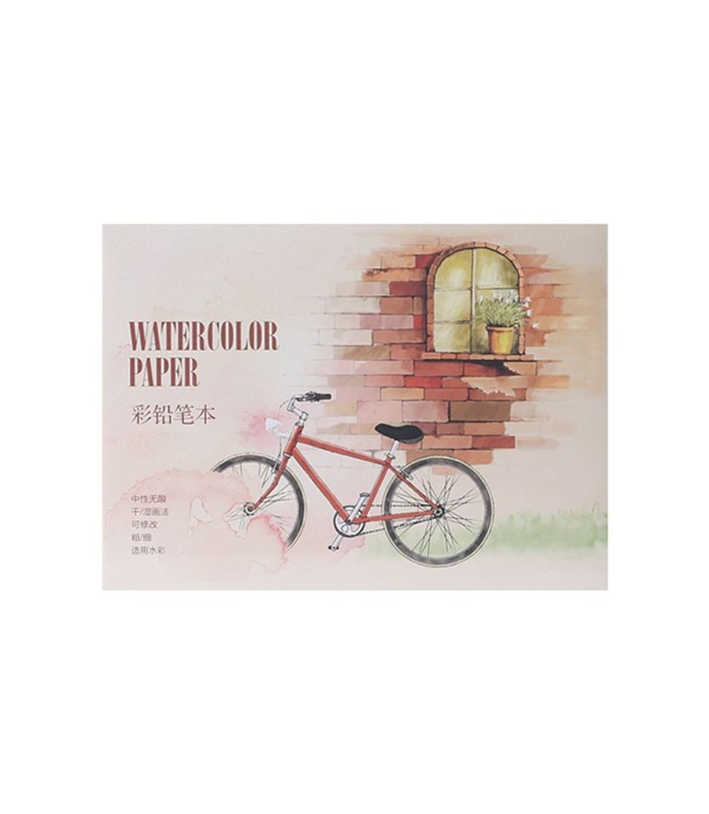 White Premium A5/A6 Watercolor Paper Sketchbook 155 × 210 mm - 12 Sheets For Artists
