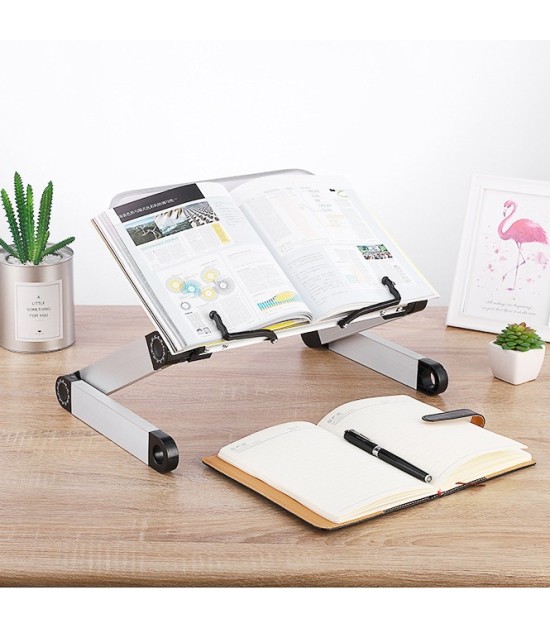 White Multi-Functional Reading Stand 40 × 26 × 4 cm - Adjustable Book Holder For Desk