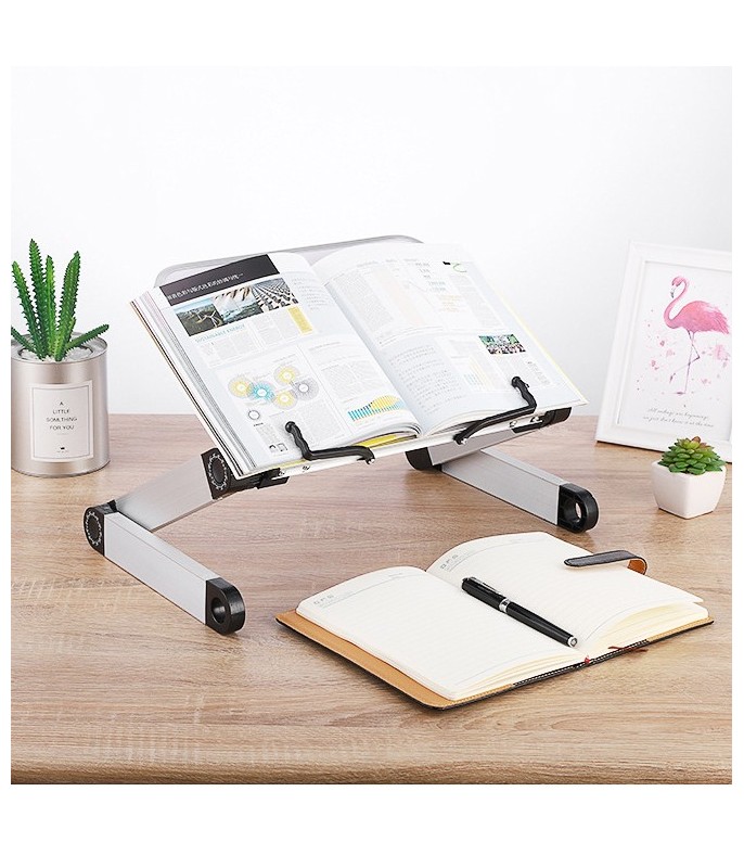 White Multi-Functional Reading Stand 40 × 26 × 4 cm - Adjustable Book Holder For Desk