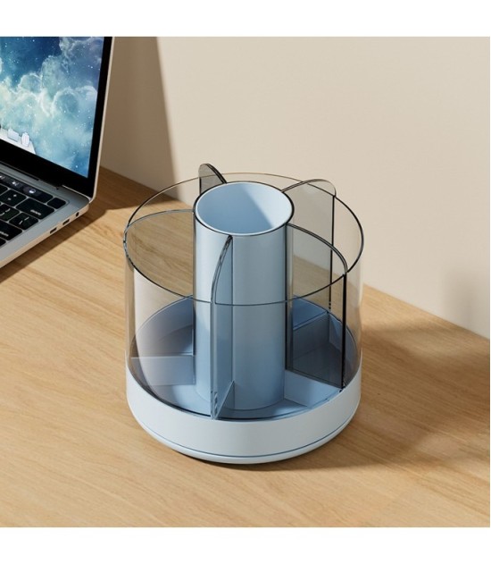Transparent Rotating Pen Holder - 360° Desktop Stationery Organizer