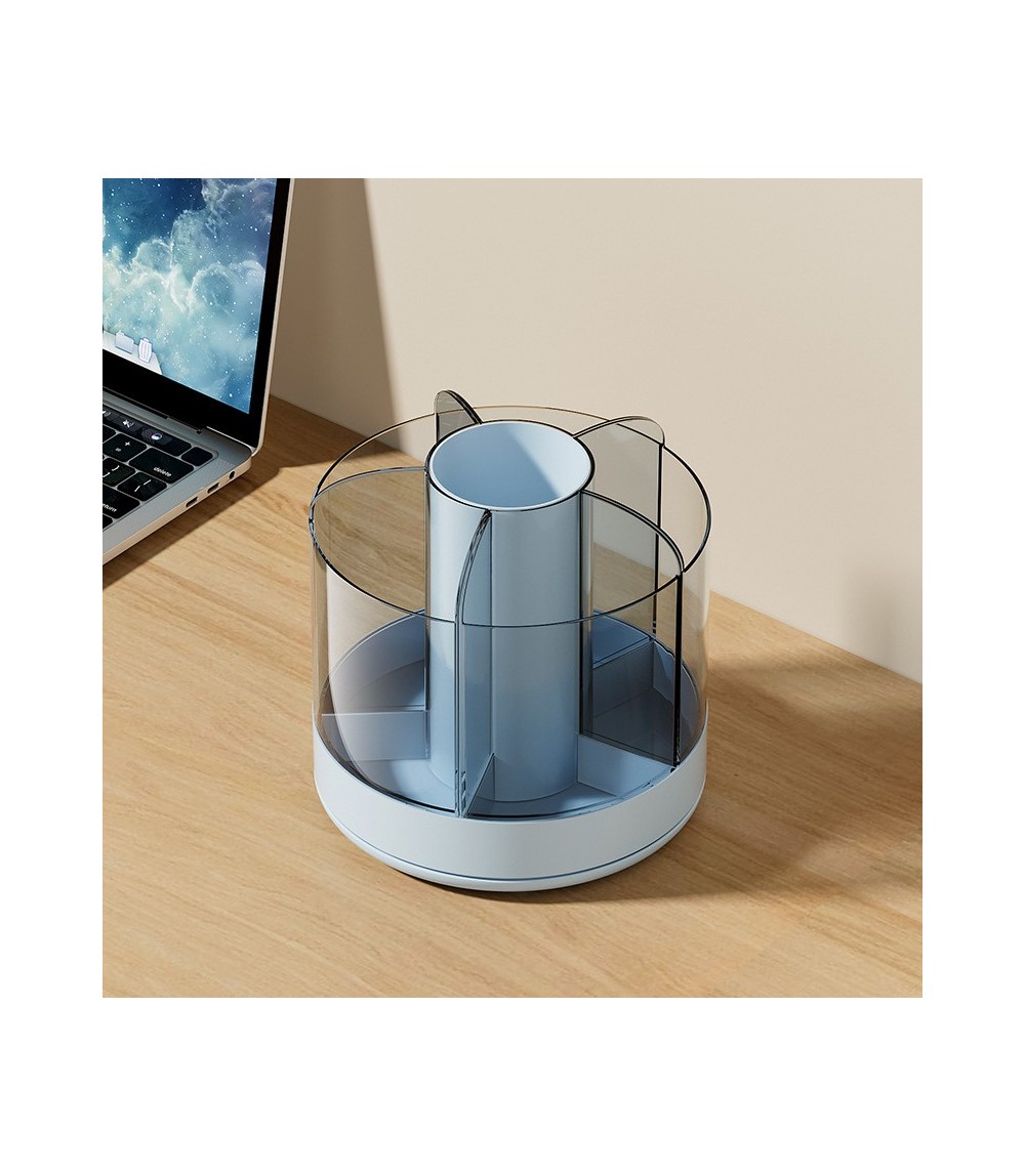 Transparent Rotating Pen Holder - 360° Desktop Stationery Organizer