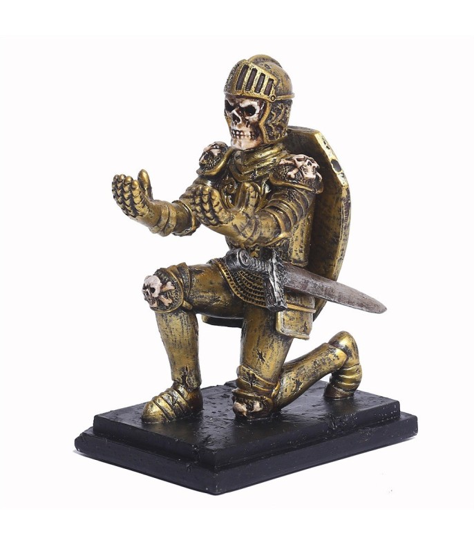Creative Skeleton Knight Pen Holder - Resin Tabletop Desk Organizer