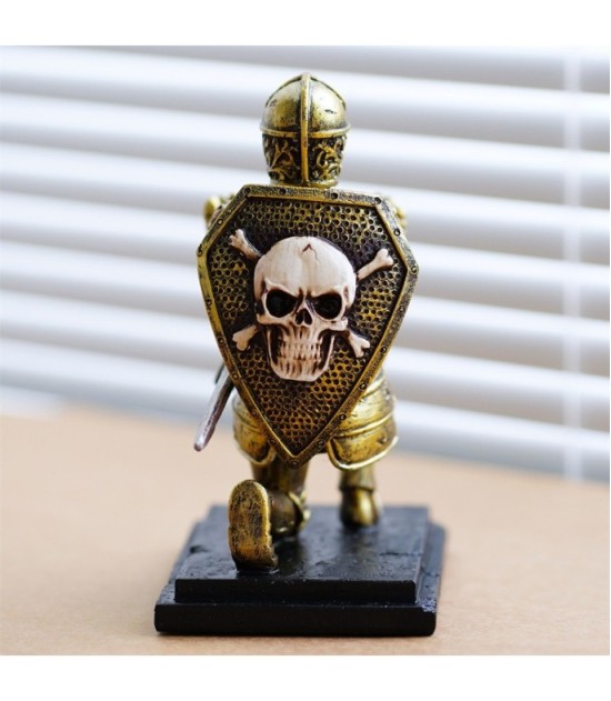 Creative Skeleton Knight Pen Holder - Resin Tabletop Desk Organizer