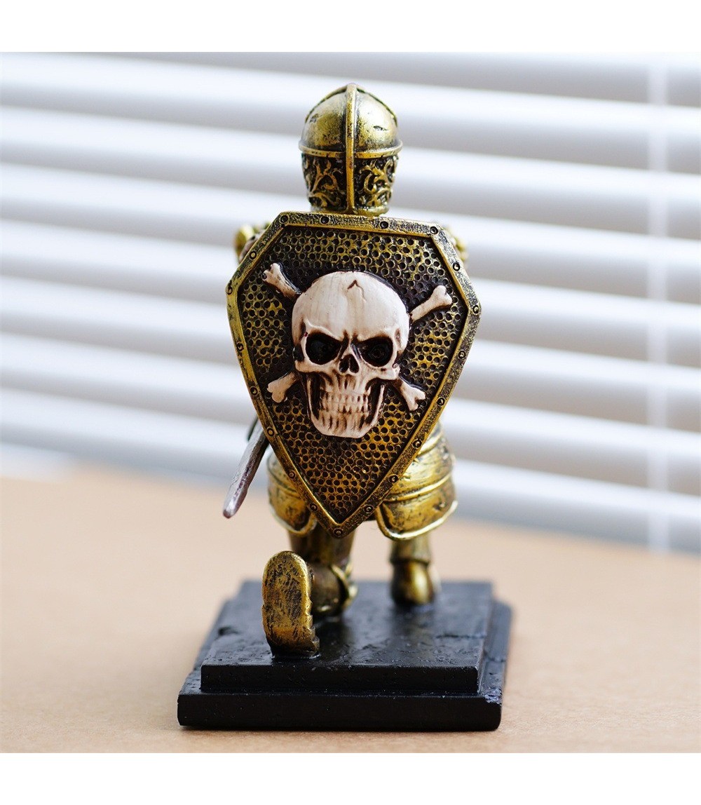 Creative Skeleton Knight Pen Holder - Resin Tabletop Desk Organizer