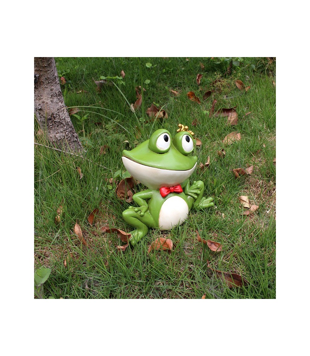 Green Frog Prince Resin Key Holder 15 x 9 x 13 cm - Decorative Key Storage Box