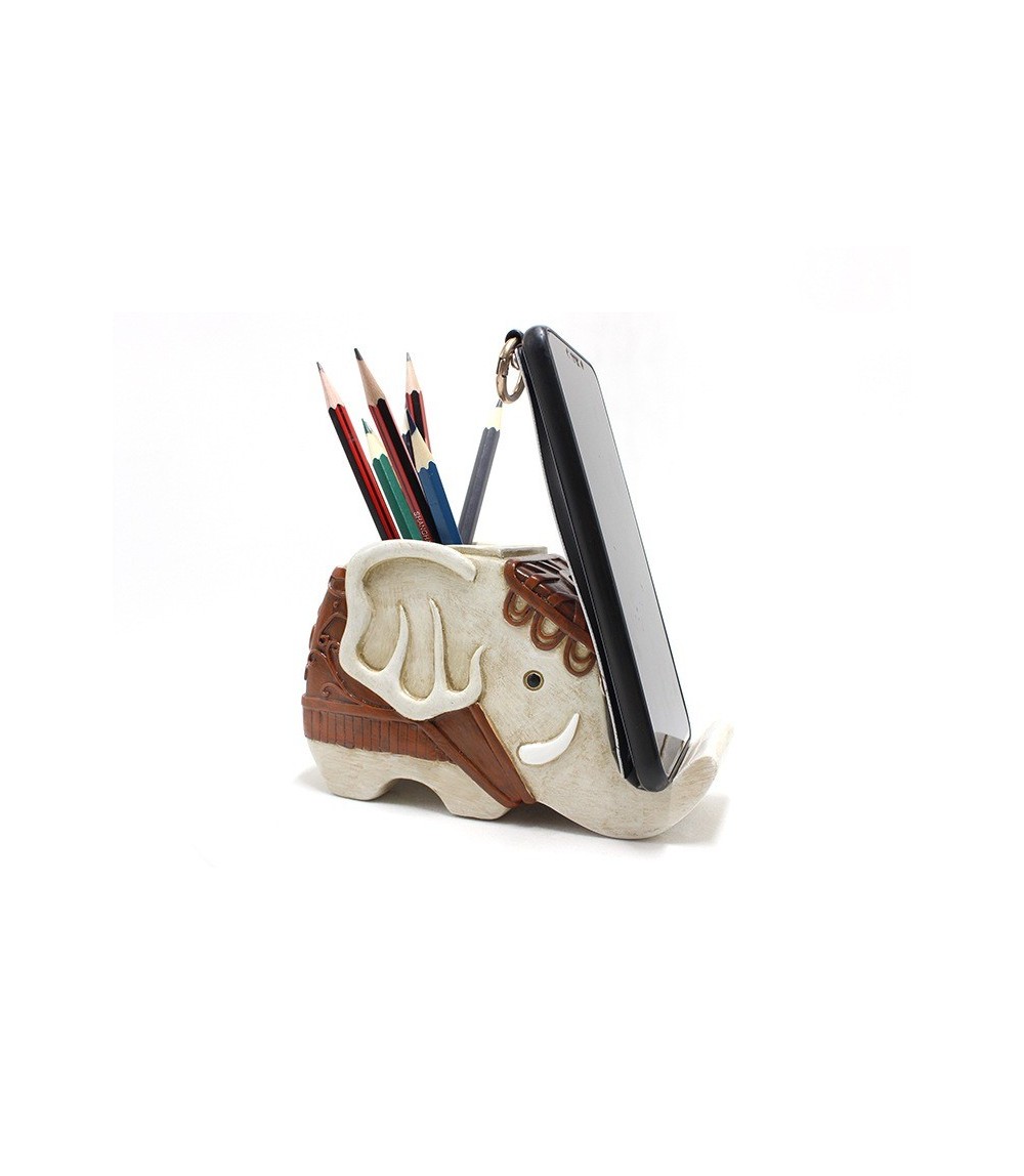 Resin Elephant Pen Holder - Creative Desktop Organizer