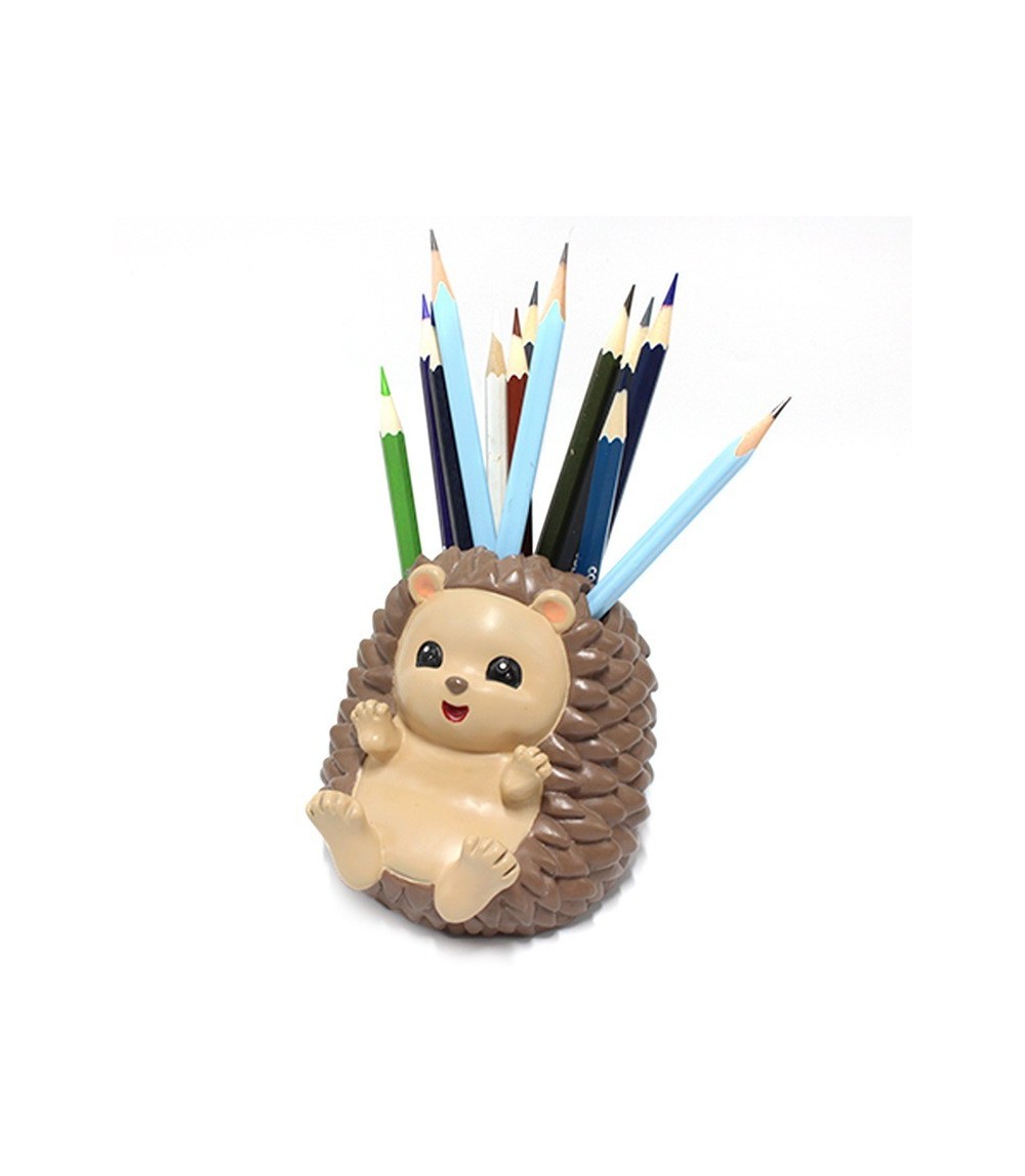 Resin Hedgehog Pen Holder - Creative Desktop Organizer
