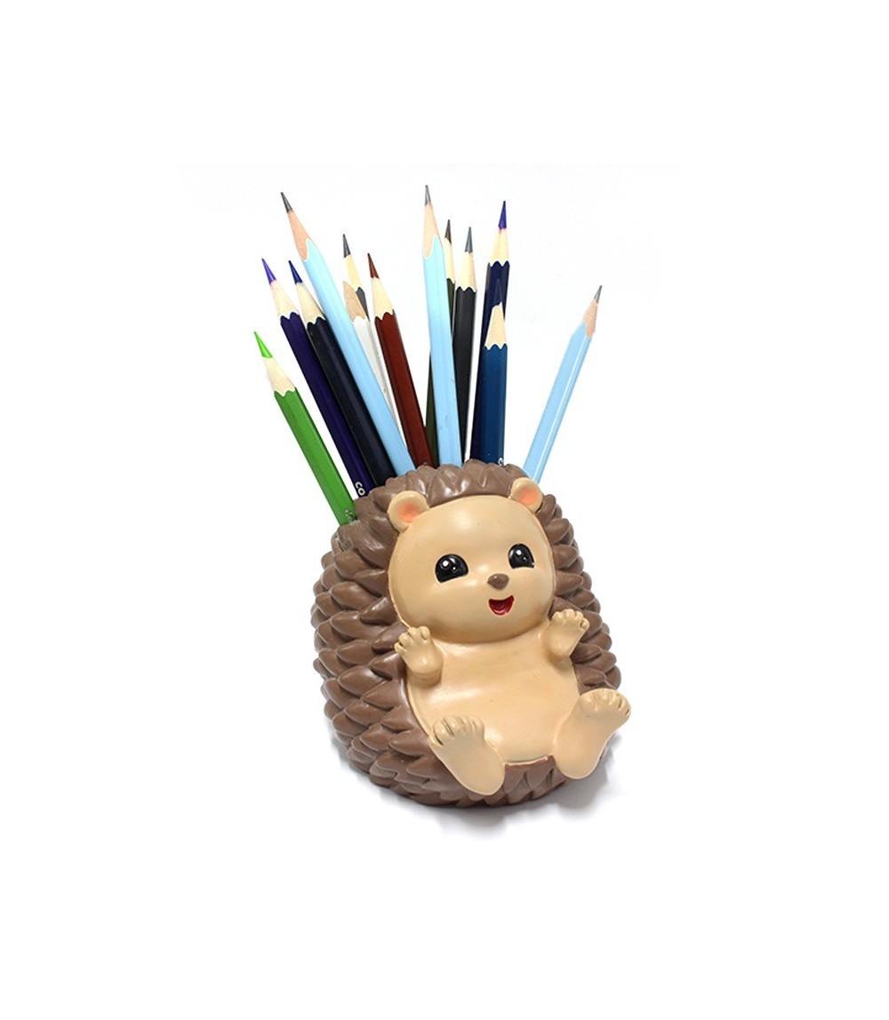Resin Hedgehog Pen Holder - Creative Desktop Organizer