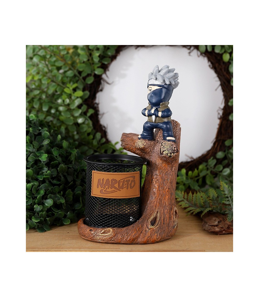 Anime Cartoon Desk Organizer - Resin Pen Holder with Metal Mesh Cup